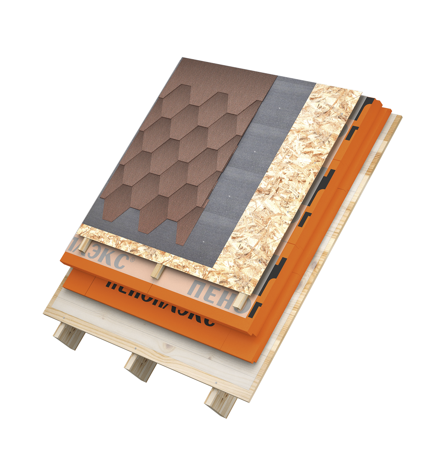 Теплоизоляция поверх стропил с покрытием из битум. черепицы